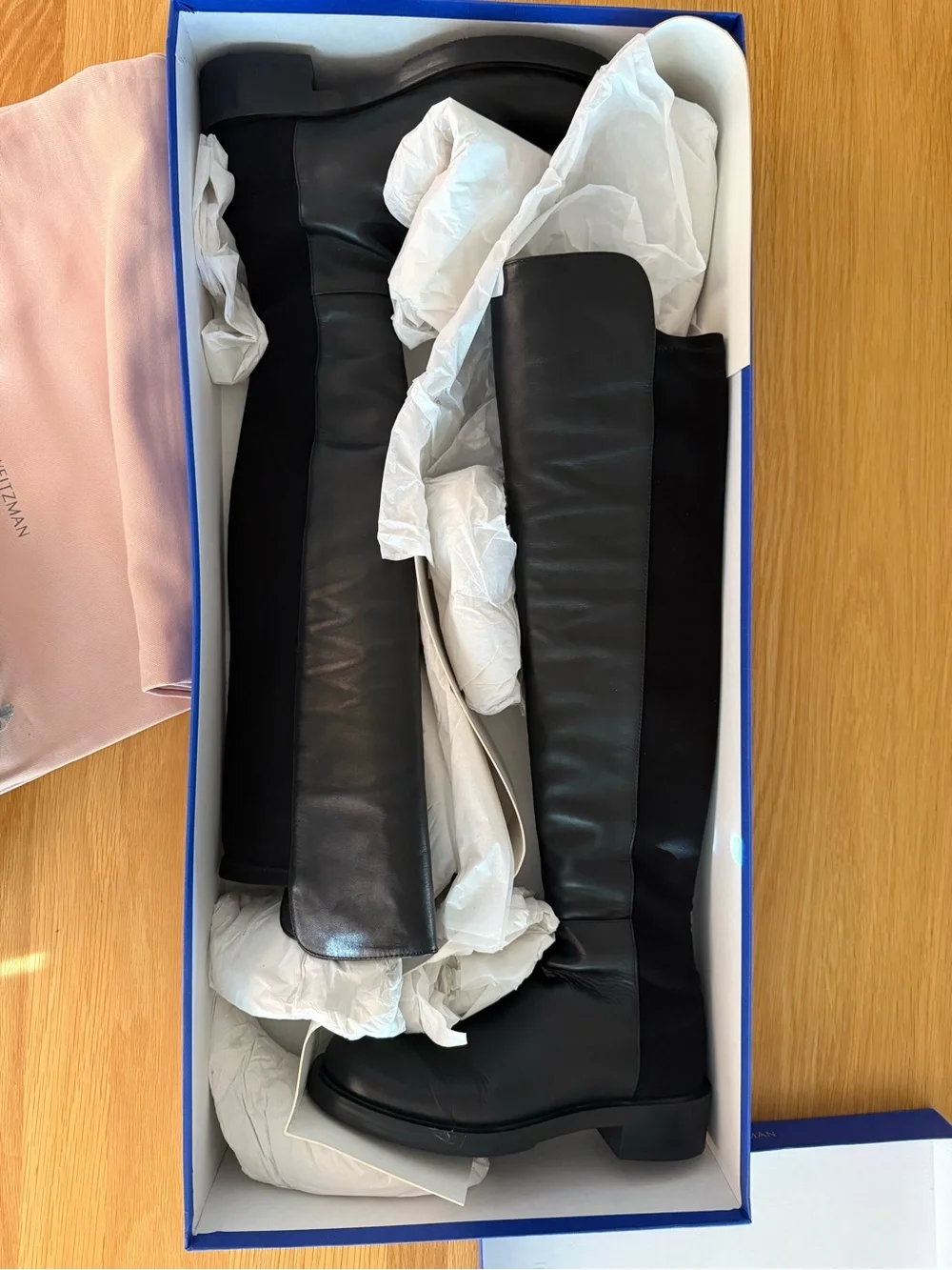 Stuart Weitzman 5050 Black Over-the-Knee Leather Boots 6B